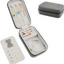 BONNY DODO Small Travel Jewelry Organizers Box for women with PU Leather Portable Mini Jewelry Case with compartments for Necklace Rings Earrings,Luxury Giftable boxes. (Gray, M)