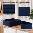 MiniArk Large Shallow Organizing Baskets 15x11x5.1 Inches - Rope Woven Storage Bins for Bathroom, Shelves, Cube Closet, Navy Blue 4 Packs