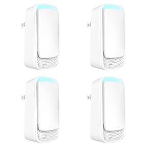 Plug In Air Ionizers - Negative Ion Technology Air Purifier - Quiet Operation Air Freshener for Home, Bedroom, Office, Garage Room - Portable Air Purifiers Odor, Pets Smell - Air Cleaner White (4 Pack）