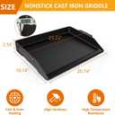 Universal Cast Iron Griddle 23" X 16",Pre-Seasoned Nonstick Coating Stovetop Griddle For All Gas Grills And 4 Burner Range Oven,Cast Iron Grill Pan for Stove Top With Extra High Sidewalls