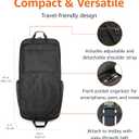 Amazon Basics 43" Travel Garment Bag Travel, Spacious Suit Bag with Detachable Shoulder Strap, Exterior/Interior Pockets, Leather-reinforced Corners, Trifold, Black