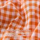 Gingham Queen Sheet Set, Lightweight Super Soft Brushed Microfiber Plaid Fall Bed Sheets with 16" Deep Pocket, 4 Piece Ruffle Farmhouse Bedroom Decor, Orange