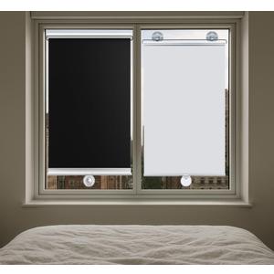 Yoebor No Drill Blackout Blind Shade with 3 Suction Cups, Silver 95% Shade Temporary Portable Roller Window Curtain for Home Office Car, W22.8 x L49.2