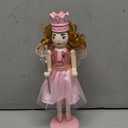 Joliyoou Christmas Nutcracker Figures, 12 Inch Wooden Nutcracker Pink Fairy Queen Holding A Snowflake Wand, Xmas Nutcracker Mantel Ornaments Tabletop Centerpieces Festival Shelves Decorations