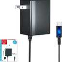 Charger for Nintendo Switch with 5FT Charging Cable, AC Power Supply Adapter for Nintendo Switch/LITE/OLED Work as Original Charger, Support Switch TV Dock Mode Output 15V2.6A USB C Chargers