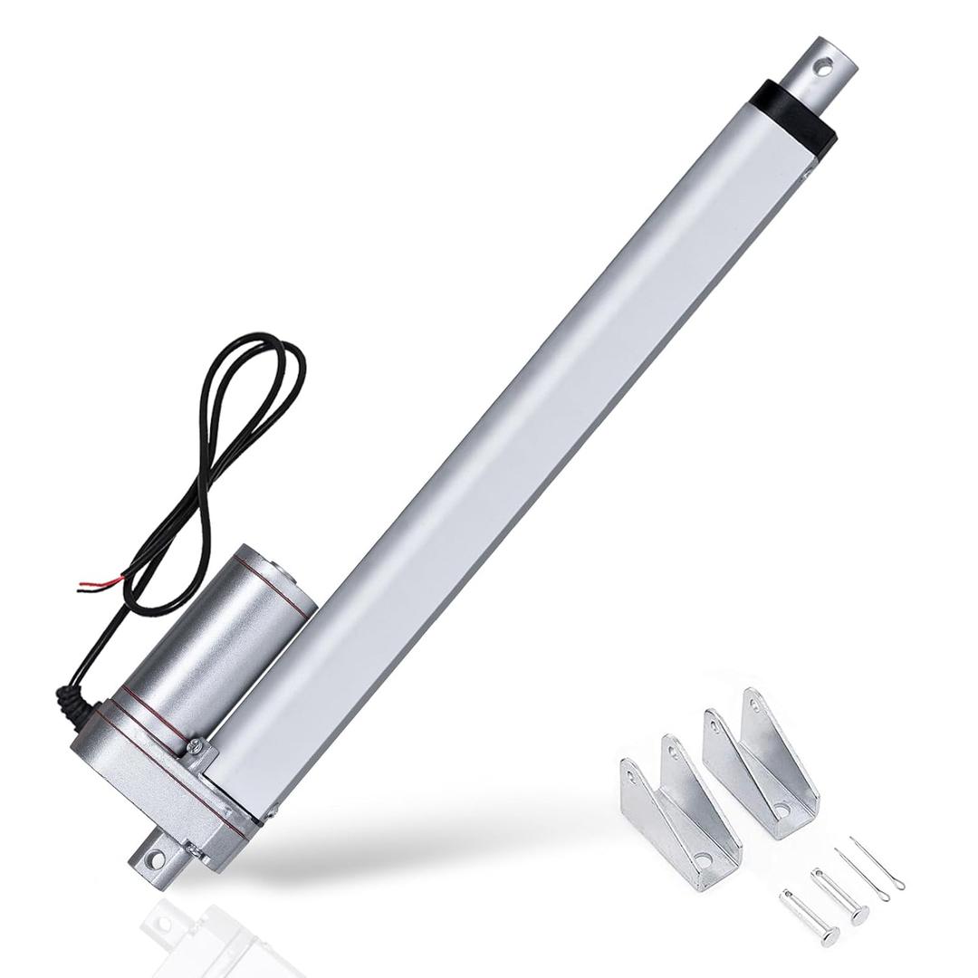 ECO-WORTHY 12V 6 Inch Stroke Linear Actuator 330lbs Maximum Lift with Mounting Brackets (12VDC 6 inch (150mm))