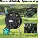 Garden Hose Reel for Outside,Hold Up to 100-120 ft of 5/8 Hose,Metal Hose Reel Cart with Adjustable Armrests and 2 Wheels,Durable Water Hose Holder for Garden, Yard, Lawn