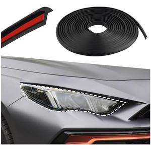 carleef T-Type Car Weather Stripping,16.4FT Rubber Seal Strip for Headlight Sealant/Car Wheel Eyebrow Rubber Seal,Universal Automotive Weather Stripping Fills Every Gap of Your Car (8MM)