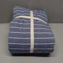 JELLYMONI Cotton Duvet Cover Twin XL Size - Blue Pinstriped Comforter Cover with Button 100% Washed Cotton 2PCS Breathable Soft Solid Bedding Set Duvet Cover 6692in & 1 Pillowcase (NO Comforter)