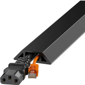 Yecaye 4ft Floor Cord Cover, Cord Covers for Wires on Floor, Floor Cable Mangament, Cable Protector for Organizing and Protecting Wires on Floor, Cord Hider Cable Cavity W0.55in H0.27in Black