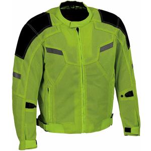 Milwaukee Leather MPM1792 Men's Black and Green High Vis Armored Mesh Jacket - X-Large