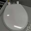 Mayfair Cassel Slow Close Toilet Seat, Easy Clean, Non Slip Premium Wood Seat, Easy Install, Made in USA, Round, White