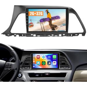Hikity Car Stereo Dash Kit for Hyundai Sonata Sedan 7 LF 2014 2015 2016 2017, HD Touchscreen Android Car Radio 9 Inch with Wireless Carplay Android Auto GPS Navigation BT Backup Camera-2+32G
