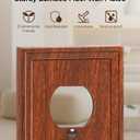 4-Pack Duplex Outlet Cover, Natural Bamboo Fiber Switch Plates and Outlet Covers, Wood Grain Decorative Wall Plates for Electrical Outlets, 1 Gang Receptacle Cover, Corrosion Resistant