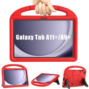 Kids Case for Samsung Galaxy Tab A11+ Plus/A9+ Plus Case for Kids 11 Inch 2025/2024 ReleaseLainergie Lightweight Shockproof Kids Friendly Cover with Handle Stand for Samsung A11+/A9+, Red