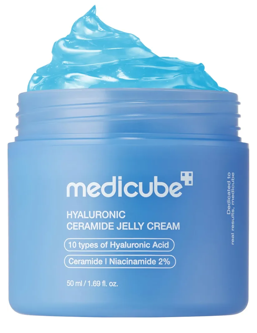 medicube Jelly Cream with Hyaluronic Acid | Daily Moisturizer for All Skin Types | Long-lasting Hydration with Hyaluronic Acid, Ceramides, Multi Peptides | Supports Skin's Natural Barrier | 1.69 fl.oz