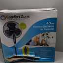 Comfort Zone Electric Oscillating Pedestal Fan, Stand Fan, 16 inch, 3 Speed, 90 Degree Oscillating Head, Adjustable Height and Tilt, Airflow 7.48 ft/sec, Ideal for Home, Bedroom & Office, CZST161BTEBK (Black)