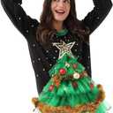 Women Ugly Christmas Sweater Unisex Funny Novelty Knit Pullover Men for Xmas Party (Large, Tis the Time for Tinsel)