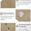 COOFANDY Men's Cardigan Sweater Cable Knit V Neck Button up Sweaters Ribbed Cardigan Sweater with Pockets (Beige, L)