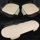 Car Seat Cover,Linen Seat Cushions for Car Accessories, 2 Car Front Seat Covers and 1 Rear Bench Cover for Automotive, SUV, Truck,Van(Beige)