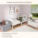 Dream On Me Finn Toddler Bed in White, Greenguard Gold and BSA Certified, Non-Toxic Finish, Made of Sustainable New Zealand Pinewood, Low-to-Floor Design with Safety Guard Rails 53"L x 30"W x 24.5"H