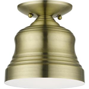 Livex Lighting, 55909-01, Endicott, Petite Bell Semi-Flush, Antique Brass