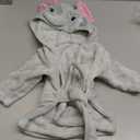 Hudson Baby Unisex Baby Plush Animal Face Bathrobe, Pretty Elephant, 0-9 Months