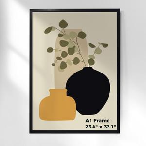 A1 Poster Frame Black Wood Picture Frame Thin Wall Hanging