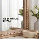 H HOMEWINS Rustic Wooden Mirror,22x30 Inch Farmhouse Boho Bathroom Rectangle Nursery Nature Beads Decor Wall-Mounted Mirror for Bedroom, Living Room,Vanity,Entryway,Over Sink