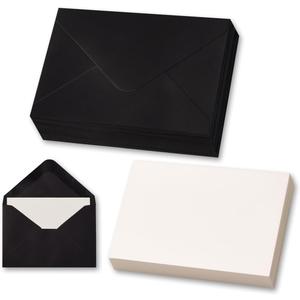 50 Sets Black Mini Envelopes with Blank Gift Cards, Business & Note Cards - Wedding Invitation, Graduation, Holiday Pocket Envelopes 4x2.75" Bulk for Party Favors & Scrapbooking