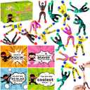 28 Packs Valentines Day Cards for Kids with Sticky Wall Climbing Men Ninja Set for Classroom,Valentine's Gifts Exchange For School, Valentine's Party Favors for Kids, Valentine's Prizes for Boys Girls
