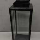 Black Metal Frame Lantern with Flickering Candle