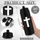 Honeydak Cross Water Bottle Christian Gifts for Women Religious Squeeze Water Cup 20 oz Sports Bottle with Pull Top Lid Birthday Thanksgiving Gifts for Mom Friends(Black)