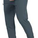 SPOSULEI Mens Joggers Lightweight Athletic Hiking Pants Quick Dry Running Track Gym Sweatpants with Zipper Pockets (X-Large, Navy)