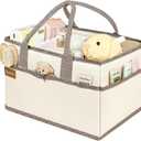 Baby Diaper Caddy Organizer with Handle, Baby Shower Gifts Basket, Nursery Storage Organizer for Newborn, Newborn Essentials Registry Must Have, Portable Car Caddy Organizer for Diapers