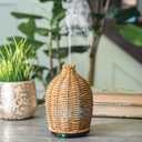 Airome Wicker Medium Rattan Essential Oil Diffuser|100 mL Humidifying Ultrasonic Aromatherapy Diffuser 8 Colorful LED Lights, Intermittent & Continual Mist, Auto Shut-Off