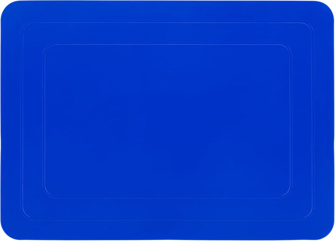 Mars Wellness Rectangular Non Slip Silicone Mat - Anti Slip Large Table Coaster Pad - 9.8" X 7" - Eating Aids, Baking, Crafts, Table, Counter or Any Surface - Blue