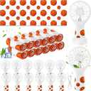 Woanger 24 Pcs Basketball Cooling Towels and Fans Sets Mini Handheld Fans Bulk 3 Speeds USB Lash Towel for Sporting Basketball Gifts for Team Games Party Favor