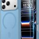 SPIDERCASE Magnetic for iPhone 17 Pro Max Case, with 2PCS Tempered Glass Screen Protector Translucent Matte Case Anti-Scratch Anti-Fingeprint Slim Phone Case for iPhone 17 Pro Max 6.9''Light Blue