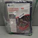 HOLDN STORAGE Christmas Ornament Storage Box with Dividers - Fits 48-3 Ornaments, 2 Removable Trays, Durable & Space-Saving, Clear Top Lid, Fits Underbed, Red