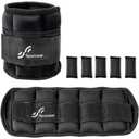 Sportneer Adjustable Ankle Weights Set - 1 Pair (2-10 lbs) Removable Sandbags for Women & Men, Comfortable Neoprene Leg Weights for Walking, Running, Pilates, Yoga, Home Workout & Physical Therapy (Black)