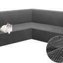 Arfntevss Sectional Couch Covers L Shape Stretch Sofa Cover Extra Corner Sectional Slipcover Set Magic Thick U Shaped Sofa Covers Living Room Soft Furniture Protector (Dark Gray, X-Large)