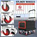Collapsible Hand Truck w/Foldable Basket & Brake Wheel, Retractable Platform & Handle Heavy Duty 500lbs Capacity, Sponge Grip,Convertible Folding Dolly Cart for Luggage,Travel,Delivery & Storage