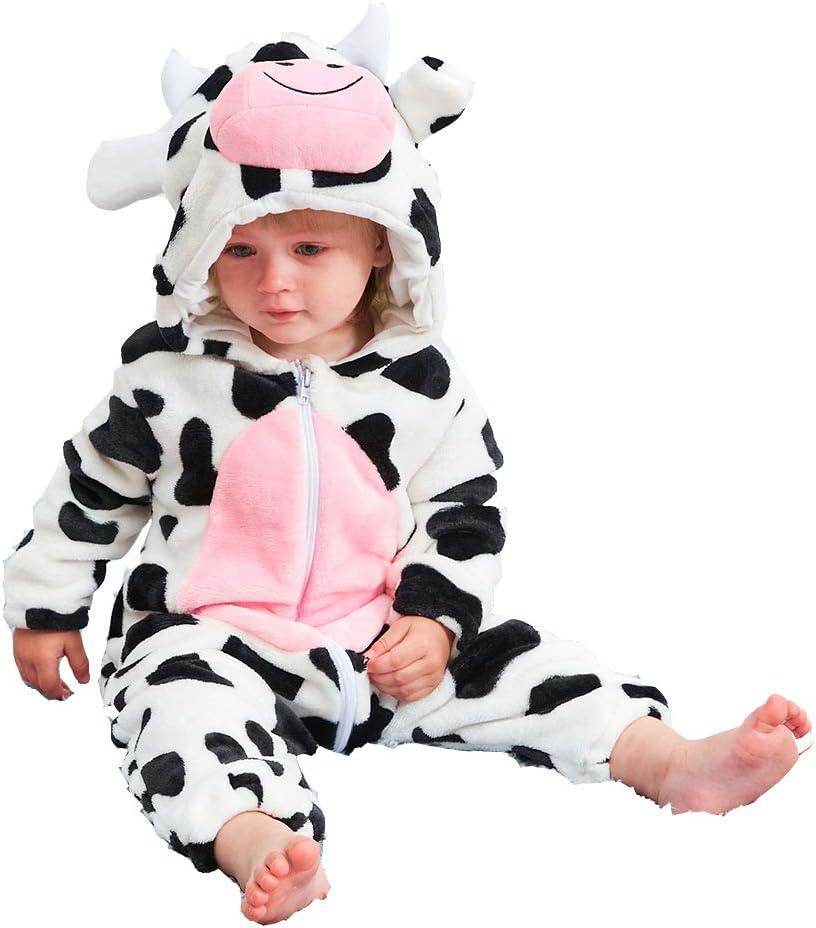 QZERPLAY Unisex Children Cow Halloween Costumes Cartoon Outfit Romper Size 120