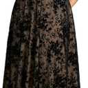 RWJ Plus Size Women 2026 Formal Wedding Guest Dress Spring Evening Party Cocktail Elegant Off Shoulder Mesh Maxi Dresses (Black, XXXL)