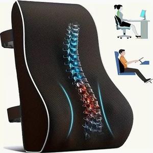 Soft Dense Memory Foam Lumbar Support Pillow for Office Chair Adapted to Back Curve Enhance Support,Comfort and Relief for Lower Back Pain - Lumbar Pillow Back Support for Office Chair, Car,Recliner