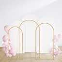 GRENTY Metal Arch Backdrop Stand and Cover Set 7.2FT/6.6FT/6FT, Wedding Arch Frame with Spiral Rotating Joint, 3 Wrinkle-Resistant Arch Cover for Birthday, Anniversary, Wedding, Party