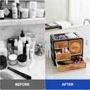 Cologne Organizer for Men,Cologne Stand with 4 Drawer,Stylish Nightstand Organizer with Floral & Bird Design,Dresser Drawer Organizers,Organizador de Perfumes,Perfume Stand Organizer for Bedroom,Black