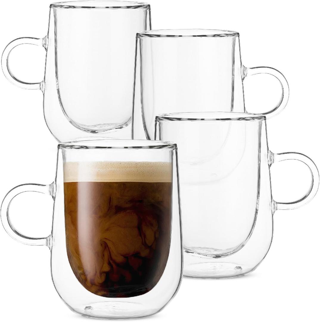 BTaT Double Wall Glass Coffee Mugs, 5 oz (150ml), Set of 4, Clear Latte Mugs BTaT Double Wall Glass Coffee Mugs, 5 oz (150ml), Set of 4, Clear Latte Mugs