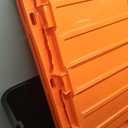 IRIS USA 3-Pack 27 Gallon Storage Bins with Lids |Made in USA| Heavy Duty Plastic Tote Containers for Truckbed Tool Box Organization, Large - Orange